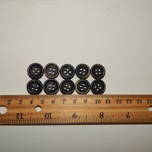 10 UGG - Dark Brown - Small Wooden Replacement Buttons - 1.5cm - for Boots Shoes